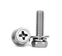 M3 M4 M5 M6 M8 M10 Testa esagonale con incasso a croce con rondella Sem Vite in acciaio inossidabile Filettatura metrica a tre combinazioni 3-20 pezzi(30mm (3pcs),M4)
