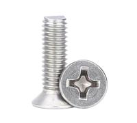 M3 M4 M5 M6 M8 Vite con filettatura sinistra in acciaio inossidabile Testa svasata piatta Phillips Lunghezza bullone 6-60mm(1Pc), Phillips, M4x10mm