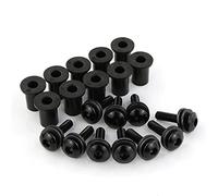 M4 * 16 Parabrezza universale for moto Parabrezza Deflettori vento Kit bulloni Vite in alluminio(Black)