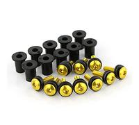 M4 * 16 Parabrezza universale for moto Parabrezza Deflettori vento Kit bulloni Vite in alluminio(Gold)