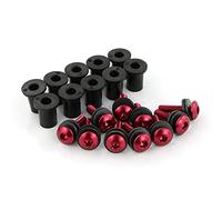 M4 * 16 Parabrezza universale for moto Parabrezza Deflettori vento Kit bulloni Vite in alluminio(Red)