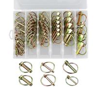 M4,5/M6/M8/M10 Coppiglie Spine Scatto Coppiglie ad Anello 50 Pezzi Perni, Spinotti Assortmento Rotondi di Fissaggio, per Rimorchi Trattori Veicoli Agricoli Resistenti in Acciaio