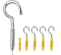 M4 acciaio inox V2A VA A2,5 set di ganci a vite, ganci da soffitto, viti a gancio con filettatura di legno, gancio a vite, gancio per viti in metallo da appendere, per piante da appendere, tazze da tè