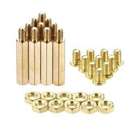 M4 Esagonale Ottone Distanziatore 25mm + 6mm Pilastro Vite Dado Kit 20 Set