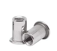 M4-M10 dadi per rivetti 304 acciaio inossidabile, rivnuts testa zigrinata, kit assortimento dadi filettati per lamiera, mobili e automobili(M6 X 20pcs)