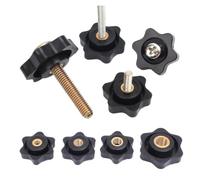 M4 M5 M6 M8 Dado della manopola | Stringere a mano la maniglia di serraggio del fiore di pruno con filettatura meccanica e stella manuale(M5,5PCS)