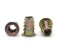 M4 M5 M6 M8 M10 8/10/12/13-25mm Dado filettato in lega di zinco con inserto in legno Testa esagonale flangiata 10 pezzi(M8 (10mm))