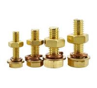 M4 M5 M6 M8 M10 M12 Vite e dado in ottone - Kit completo di bullone esagonale, rondella e guarnizione elastica for viti con filettatura metrica in accessori for elettronica e lavoro(100mm,M6 (3Pcs))