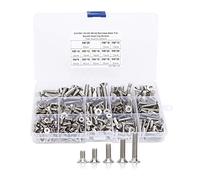 M4 M5 M6 Set di viti a testa svasata con esagono incassato 260Pcs Bulloni a testa esagonale esagonale a testa piatta in acciaio inossidabile Filettatura completa per l'industria elettronica