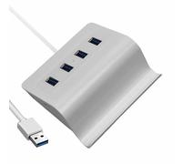 M49CS 5 in 1 Hub USB 3.0 con 4 porte USB, supporto multifunzione per smartphone, PC e laptop, trasferimento dati veloce, compatibile con Windows/Mac/Linux