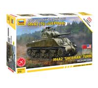 M4a2 Sherman 75mm Medium Tank 1:72 Plastic Model Kit ZVEZDA