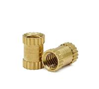 M4M5M6M8 dado zigrinato in ottone, dado in ottone zigrinato, dado per iniezione fiore diritto da disegno, doppio montante in rame zigrinato in ottone-M4 * 4 * 6-10