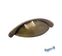 M4TEC maniglie a conchiglia per ante armadio, per mobili cucina, cassetti, mobili camera da letto, finitura Ottone Antica. VD9 serie. Distanza tra i fori: 64 mm