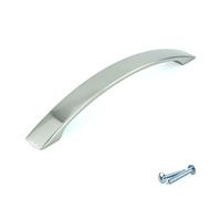 M4TEC maniglie curve per ante armadio, per mobili cucina, cassetti, mobili camera da letto, finitura Acciao Inossidabile. L7 serie. Distanza tra i fori: 128 mm