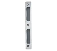 M4TEC ZB8 Contropiastra per serratura porte di alta qualità in acciaio inox lucido - Angolata con inserto in plastica - Solida, Resistente e Facile da installare - DIN S/D - Porte