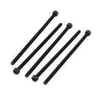 M4x90mm Fully Thread Hex Socket Head Knurled Cap Screw Bolt Black 5pz