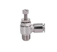M5 1/8" 1/4" 3/8" 1/2" BSP filettatura esterna x 4 6 8 10 12 mm valvola di regolazione della velocità dell'aria, valvola pneumatica in ottone push-in chiusura rapida (4 mm, 1/8")