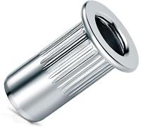 M5 Dadi per rivetti ciechi, corpo tondo scanalato con testa bombata Inserto filettato aperto, 5mm Nutsert, Rivsert zigrinato in acciaio zincato, Rivsert per acciaio, lega, rame, plastica (5 pezzi)