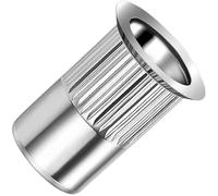 M5 Dadi per rivetti ciechi, inserto filettato aperto a corpo tondo scanalato a testa svasata, 5mm dado zigrinato in acciaio zincato, rivetto per acciaio, lega, rame, plastica (10 pz.)