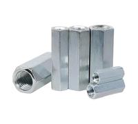 M5 M6 M8 M10 M12 M14 M16 M18 Acciaio al carbonio zincato Dadi di accoppiamento esagonali lunghi e allungati Manicotto di estensione del giunto del connettore(M6x10x40mm-5pcs)