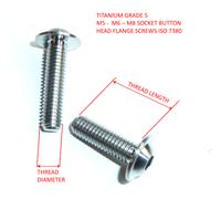 M5 M6 M8 Titanio Presa Bottone Flangia Allen Bulloni Esagonale Viti IS0 7380