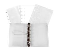 M5 Mini Loose Leaf Binder Set, Cash Stuffing & Planning - Clear | 10 protezioni trasparenti per fogli, 1 tasca opaca e 40 fogli di ricarica vuoti, copertina in polipropilene resistente