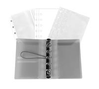 M5 Mini Loose Leaf Binder Set, Cash Stuffing & Planning - Smoke | 10 protezioni trasparenti per fogli, 1 tasca opaca e 40 fogli di ricarica vuoti, copertina in polipropilene resistente