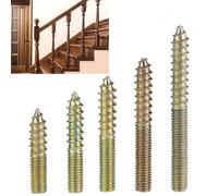 M5 Vite A Doppia Estremità, 80 Pezzi Viti di Centraggio M5 * 25/30/35/40/50, Viti Autofilettanti Con Filettatura per Legno E Filettatura A Macchina, per Giunti In Legno, Connettore per Mobili