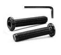 M5 x 40mm 20 Pezzi di Bulloni a Testa Piatta Esagonale, in Acciaio Inossidabile A2 V2A Finitura Ossidata Nera (con Chiavi a Brugola)