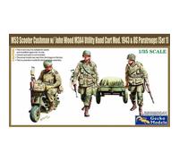 M53 Scooter Cushman W/ John Wood M3a4 Utility Hand Cart Mod.1943 & US