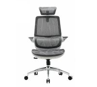 M59AS Sedia ergonomica - Braccioli 3D regolabili/ribaltabili,Doppio schienale supporto lombare,Cuscino a sella,Rete alta qualità,BIFMA/SGS,150kg max,Misure 43.5x50.5x101.6cm,Grigio - Nouvo