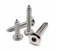 M6 16/20/25-50mm Allen Hexagon Hex Socket Large Wafer Head Wood Screw A2-70 304 Stainless Steel 10Pcs(30mm)