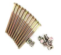 M6 Bulloni Mobili Set, Esagonale Tappo Testa Viti e Dadi Barile Assortimento Brugola Bullone con Barrel Dado Attacco Zincata Kit di Ricambio per Letti Castello Culle Lettini Sedie 10 Pezzi (90 mm)