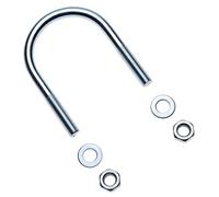 M6 Cavallotto con Noci e Rondella, Bullone a Forma di U Reggitubo Elementi di Fissaggio Rotondi per 21.5mm (1/2") Diametro del Tubo, Acciaio Zincato U-Boulon Supporto per Tubi (10 pezzi)