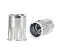 M6 Kleinkopf-Nahnietmuttern mit ovalem Kopf, 200 Stück, 304 Edelstahl, gerändelte Gewindeeinsatzmuttern für Möbel, Automobil, Dekoration, Elektrotechnik und Industrie