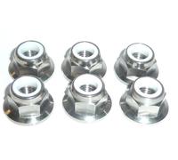 M6 M8 M10X1.25 Titanio Flangiato Dadi Autobloccanti Ti GR5 Bloccaggio Strada MTB