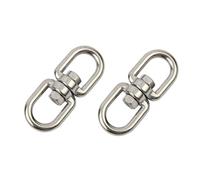 M6 Swivel Keychain Connectors Stainless Steel Swivel Ring, 2 pezzi ganci girevoli a doppia estremità, Grillo Girevole Acciaio Doppia Estremità Ganci Forma di 8 Anello Rotante Occhiello Connettore