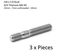 M6 X 1.0 Borchie 39mm Titanio 22mm -7mm Sciolto -10mm 39 Ti Scarico Collettore