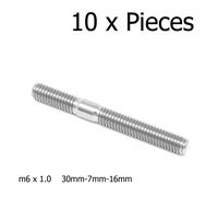 M6 X 1.0 Borchie 53mm Titanio 30mm -7mm Sciolto -16mm 53 Ti Scarico Collettore