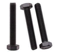 M6 x 30 mm (25 pezzi) bulloni esagonali, bulloni a testa esagonale con finitura in ossido nero, acciaio legato di grado 12.9, filettatura completa, filettatura macchina