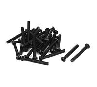 M6 x 50 mm, pulsante Vite a testa esagonale con testa a tonda 30 pezzi, nero