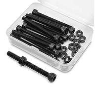 M6 x 90mm 10 Set Viti Bulloni a Brugola e Dadi in Acciaio al Carbonio,Vite a testa cilindrica con esagono incassato (Nero)