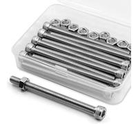 M6 x 90mm Kit di Viti Bulloni a Brugola e Dadi in Acciaio Inox 304,Vite a testa cilindrica con esagono incassato (Bullone 10 pz, Dadi 10 pz)