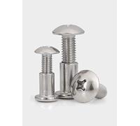 M6M8, coppia di serrature a testa piatta grande in acciaio inossidabile 304, vite per giunto di testa, rivetto figlio e madre, collegamento letto per bambini-M6 * 45 (1 set)