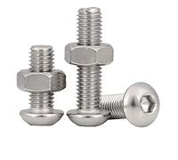 M6M8, vite a esagono incassato a testa tonda in acciaio inossidabile 304, dado, due combinazioni, bullone a esagono incassato a testa cilindrica, dado, combinazione-M8 * 45 (1 set)