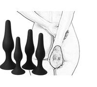 M6n-Nero Avanzato in 4 Pezzi con Ventosa plúg ànalé dilàtatóré ànàl ànàleséx tóy kit bútt dilatàtóri palliné ànàli dildó séxytóysys vibràtoréper próféssionàlé in ànó per donna uomo coppie