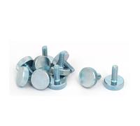 M6x16mm testa zigrinata punto piatto completamente filettati Viti fermaglio 10pz