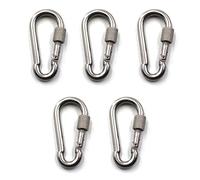 M7 Moschettone con moschettone Climbing Keychain 304 Chiusura a scatto con gancio a molla in acciaio inossidabile Confezione da 5