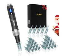 M7S Dermapen Microneedling Professionale, Dr. Pen Microneedling Regolabile Wireless con 25 Cartucce, 6 Livelli e Display LED, Dermapen per Viso, Crescita Capelli e Skincare, per la Casa e in Viaggio