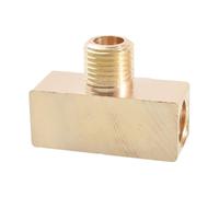 M8/10/12/14/16/18 Metric Male Female Brass Tee 3 Ways Pipe Fitting Connector Block Spiltter Water Gas Oil(M8x1mm F-M-F) Plumbing Fittings